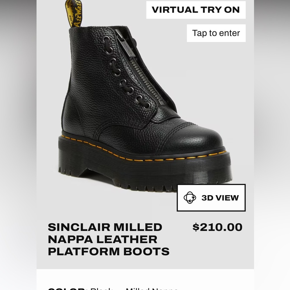 Dr. Marten Platform boots - SINCLAIR MILLED NAPPA LEATHER PLATFORM BOOTS